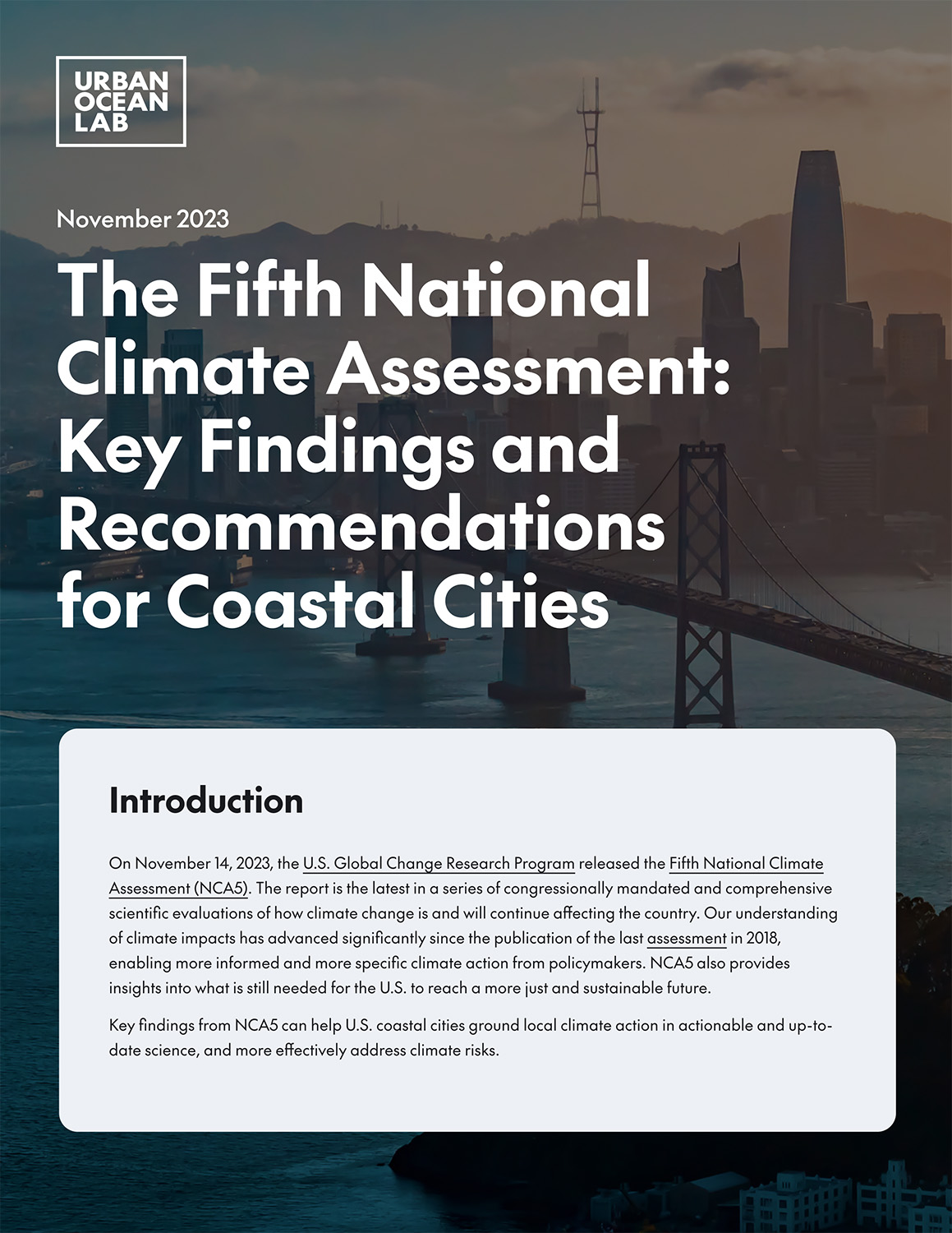 The Fifth National Climate Assessment: Key findings and recommendations for coastal cities